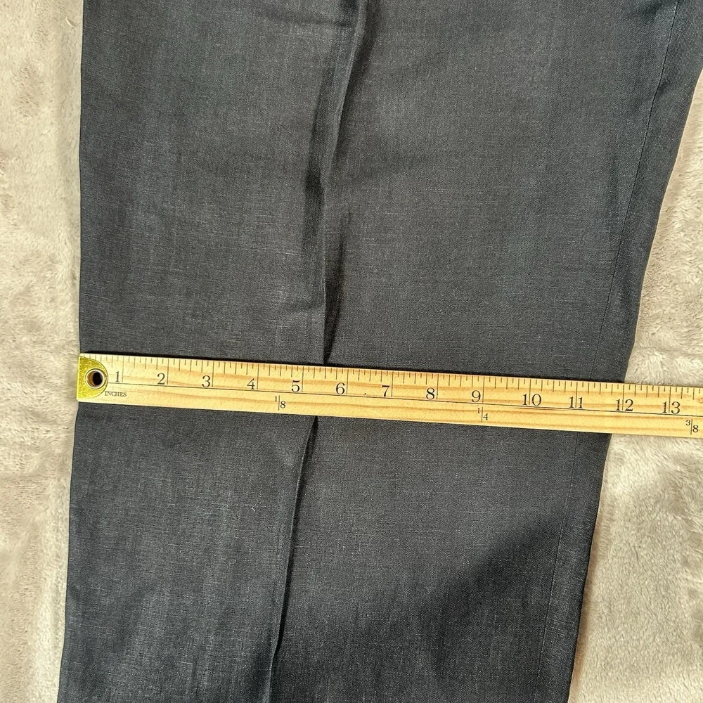 J. Crew Mens Vintage 100% Linen Pleated Cuffed Pants Black 36x30 Old Money